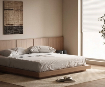 Wabi-sabi Style Double Bed-ID:635453942