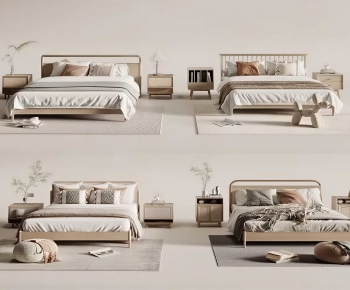 Modern Double Bed-ID:101339891