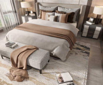 Modern Double Bed-ID:408700946