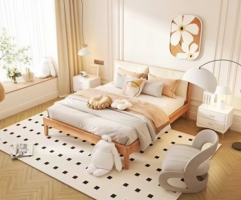 Modern Double Bed-ID:506217008