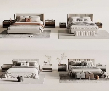 Modern Double Bed-ID:931485898