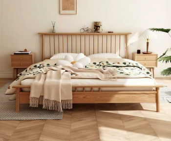 Nordic Style Double Bed-ID:310132981