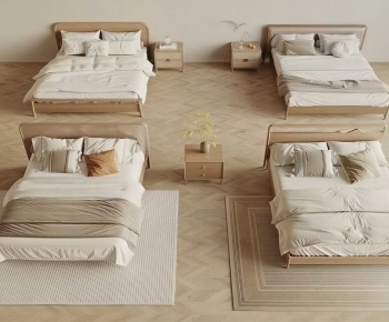 Modern Double Bed-ID:835289008