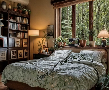 Wabi-sabi Style Bedroom-ID:258892063