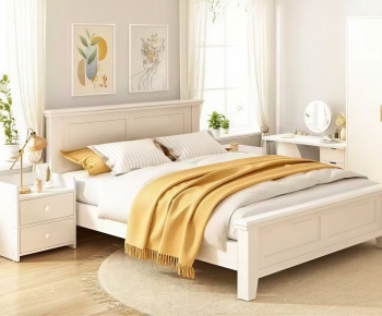 Nordic Style Double Bed-ID:129338032