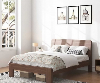 Modern Double Bed-ID:909984115