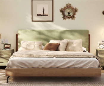 Retro Style Double Bed-ID:116693978