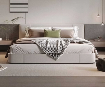 Modern Double Bed-ID:595016966