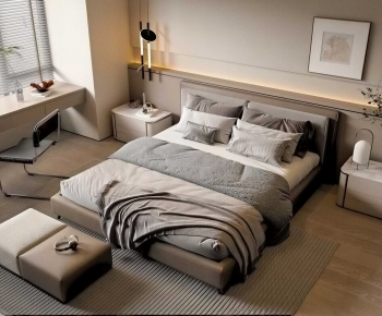 Modern Double Bed-ID:131618025