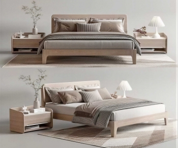 Nordic Style Double Bed-ID:355452066