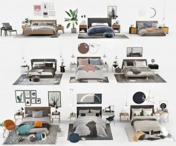 Modern Double Bed-ID:613504898