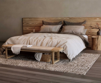 Wabi-sabi Style Double Bed-ID:788726093