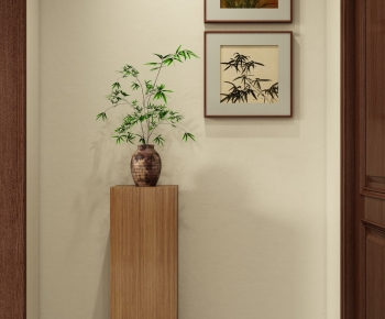 Wabi-sabi Style Potted Green Plant-ID:491152054