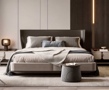 Modern Double Bed-ID:376627921