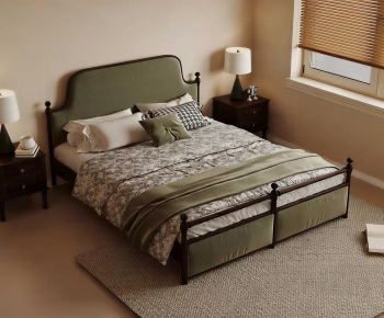 Retro Style Double Bed-ID:732512957