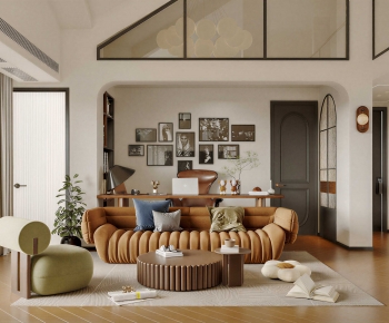 现代中古风客厅-2958884