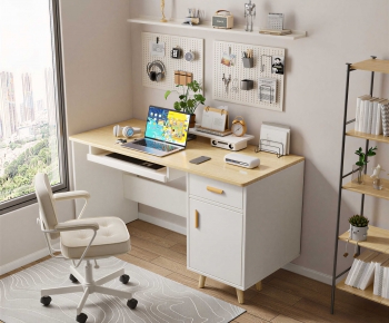 Modern Computer Desk And Chair-ID:161370993