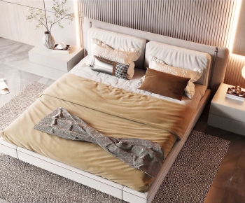 Modern Double Bed-ID:149992945