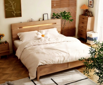Modern Double Bed-ID:615888128