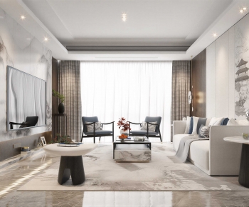 New Chinese Style A Living Room-ID:382675899