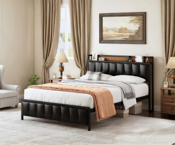 Retro Style Double Bed-ID:340879924