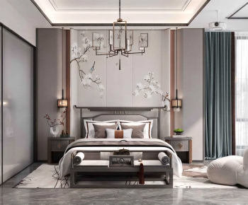 New Chinese Style Bedroom-ID:631067997