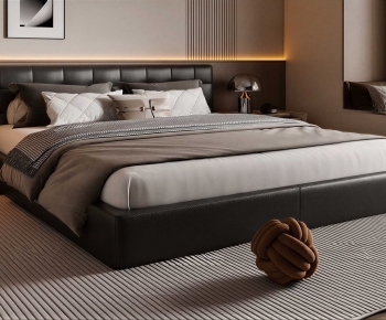 Modern Double Bed-ID:427593957