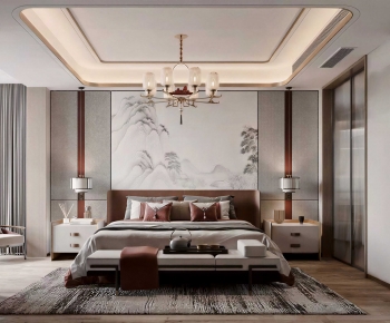 New Chinese Style Bedroom-ID:643400914