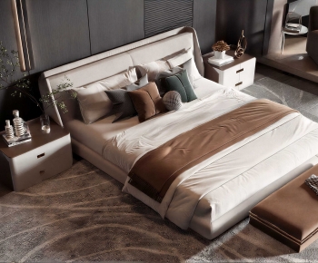 Modern Double Bed-ID:385121119