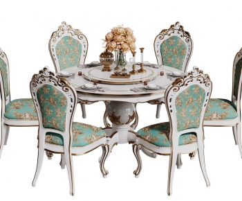 European Style Dining Table And Chairs-ID:646125084