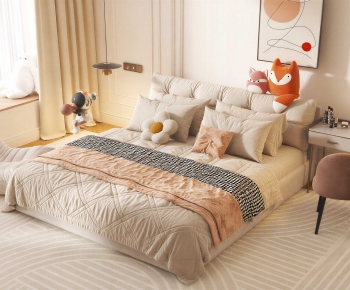 Modern Double Bed-ID:616187106