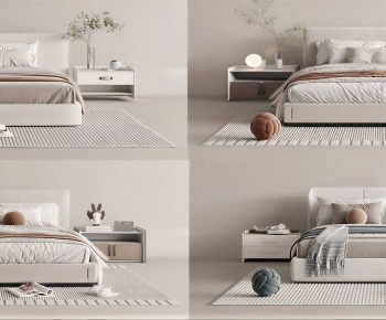 Modern Double Bed-ID:670861969