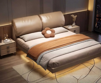 Modern Double Bed-ID:112747918