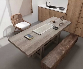 New Chinese Style Computer Desk And Chair-ID:656306987