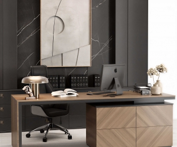 Modern Office Desk And Chair-ID:201250085