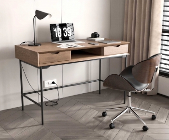 Modern Computer Desk And Chair-ID:501394994