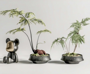 Modern Potted Green Plant-ID:691736947