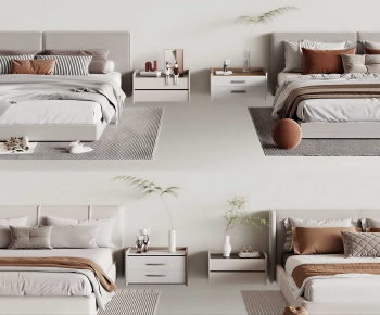 Modern Double Bed-ID:795408019