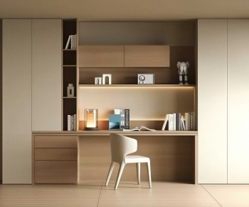 Modern Computer Desk And Chair-ID:737823968