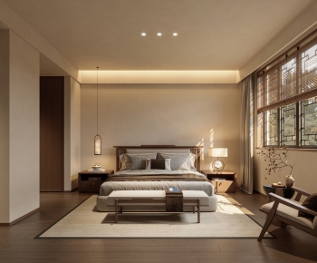 New Chinese Style Bedroom-ID:371777066