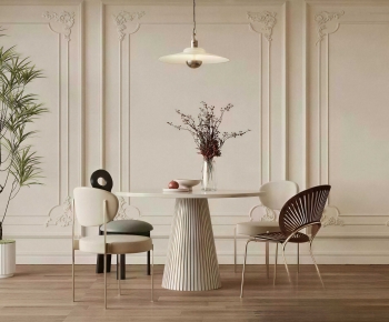 French Style Dining Table And Chairs-ID:350802901