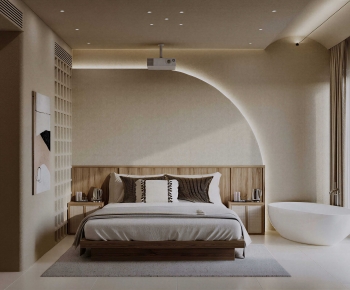 Wabi-sabi Style Bedroom-ID:982538945