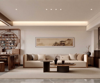 New Chinese Style A Living Room-ID:479268077
