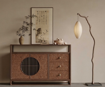 New Chinese Style Entrance Cabinet-ID:256422043