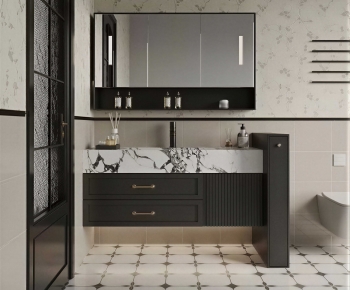 French Style Bathroom Cabinet-ID:451493029