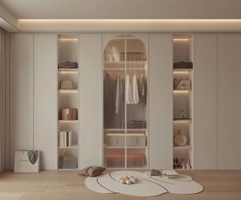 Modern Clothes Storage Area-ID:666557078