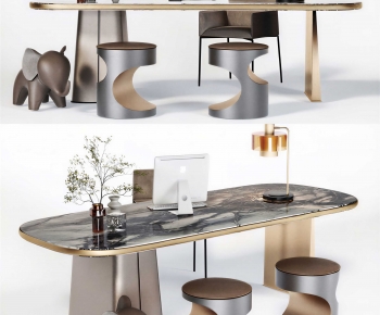 Modern Computer Desk And Chair-ID:568588971