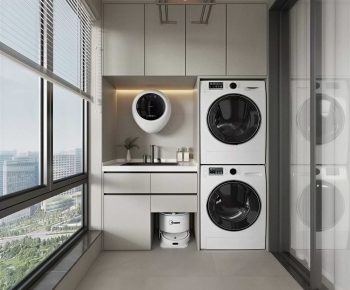 Modern Balcony Laundry Room-ID:442149619