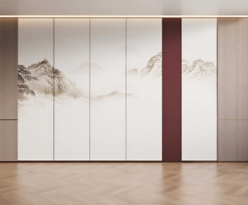 New Chinese Style TV Wall-ID:297633894