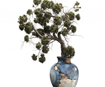 Wabi-sabi Style Potted Green Plant-ID:488173966